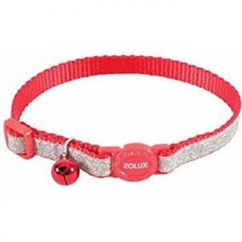 Collar de nylon ajustable SHINY para gato, color rojo, 10mm/30cm