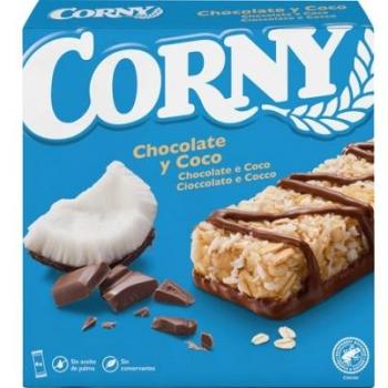 Barritas de cereales Corny sabor chocolate coco pack 6x25g