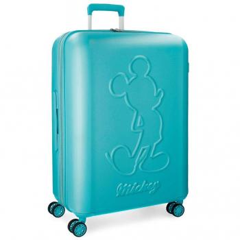 Disney Mickey Premium Maleta mediana Verde 45x68x27 cms Rígida ABS Cierre TSA 77L 4Kgs 4 ruedas dobles Extensible