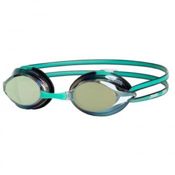 Gafas de natación Zoggs Racer Titanium azul turquesa negro con lentes espejadas verde