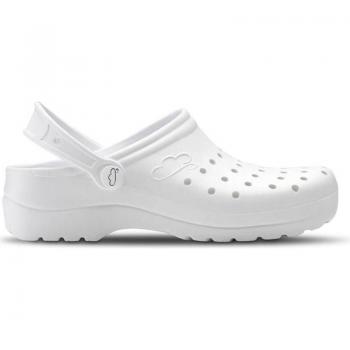 Zuecos Sanitarios Flotantes Gruyere Feliz Caminar para Mujer y Hombre - Blanco