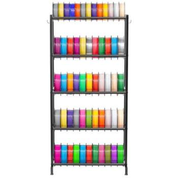 VEVOR 5-Tier Heavy Duty 3D Printer Filament Storage Rack, 45.3 kg Capacity per Shelf, Black