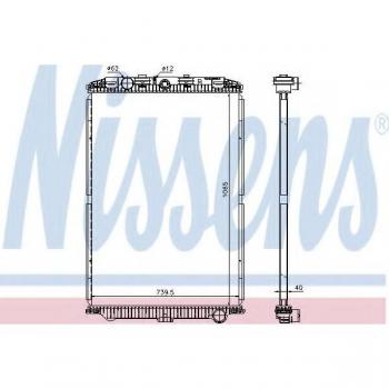 Radiador de refrigeración del motor NISSENS 614470 con alta eficiencia y durabilidad