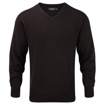 Russell Collection V Neck Sweater : Color - Black : Size - XL