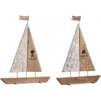 Figura Decorativa DKD Home Decor 36,5 x 10 x 54 cm y 37,5 x 10 x 48 cm Marrón (2 Unidades)