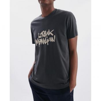 Camiseta Loreak Mendian Tag de manga corta en color gris 100% algodón orgánico