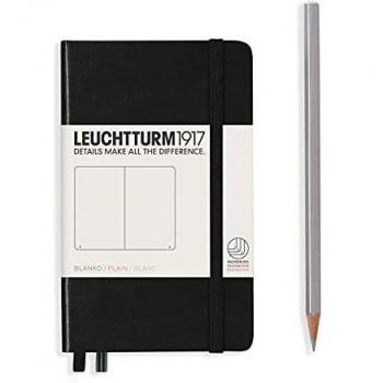 Cuaderno de Notas A6 Tapa Dura 181 Páginas Numeradas en Blanco - Negro Leuchtturm1917