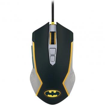 FR-TEC DC Batman Ratón Gaming 8000DPI - Iluminación LED Amarillo - Plug & Play - Cable Trenzado de 1.8m - Color Negro/Gris/Amarillo