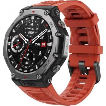 Reloj Smartwatch Amazfit T-Rex 3 Lava, Pantalla AMOLED 1.5, GPS Doble Banda, Navegación Offline, Pago NFC, 27 Días de Batería