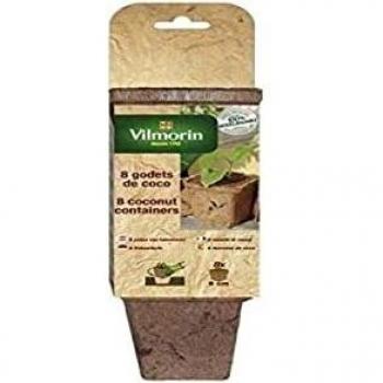 Macetas Cuadradas de Coco Vilmorin, 8 unidades, Ø 8 cm