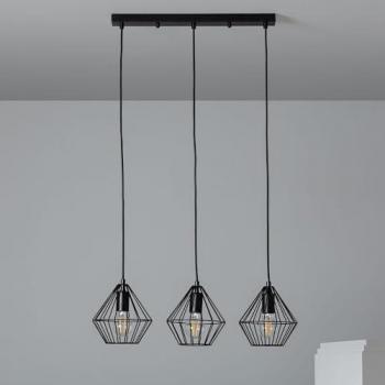Lámpara Colgante Moderna de Metal Williams - Versátil E27 20W Interior 1500mm x 500mm x 620mm IP20 220-240V AC Negra