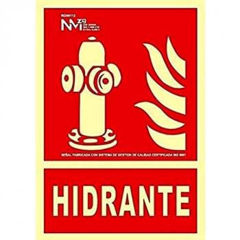 Normaluz RD00112 - Señal Luminiscente Hidrante Clase B PVC 0,7mm 21x30cm con CTE, RIPCI y Apto para la Nueva Legislación