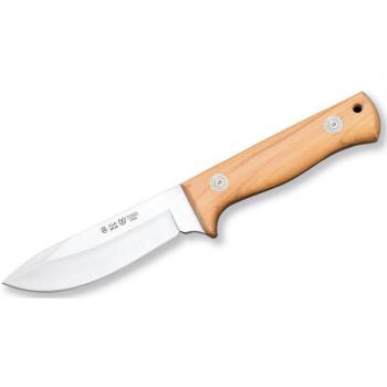 Cuchillo Toro 1052 Miguel Nieto - Hoja de Acero de 11 cm - Mango de Madera Natural de Ébano Blanco - Funda Premium en Color Marrón