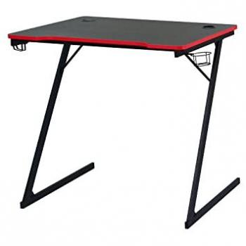 Escritorio Gaming Ergonómico Flame - 80x50x75 cm Negro y Rojo