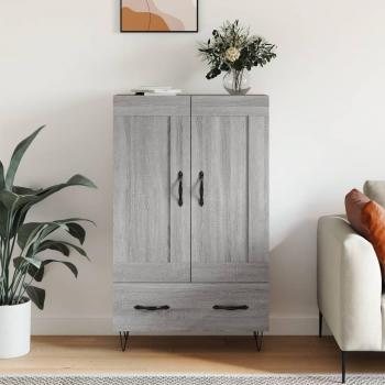 Aparador alto de madera de ingeniería gris Sonoma 69,5x31x115 cm - Mueble de Almacenaje para Salón, Buffet, Armario Auxiliar