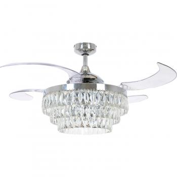 Ventilador de techo con luz Fanaway Veil cromo silencioso 122 cm