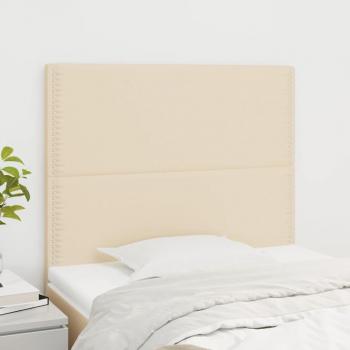 Cabecero 2 piezas de tela color crema 100x5x78/88 cm