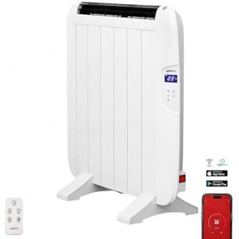 Emisor Térmico de Aluminio 900W con Control Remoto, Bajo Consumo, Diseño Moderno, Blanco (6 Elementos)