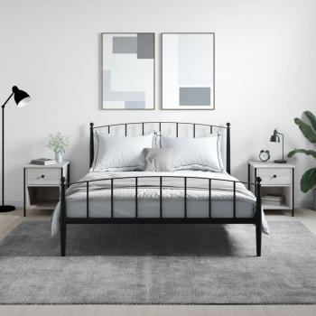 Mesitas de noche vidaXL 2 unidades madera ingeniería 40x42x50 cm en Negro, Roble Sonoma y Roble ahumado para dormitorio, salón y estudio