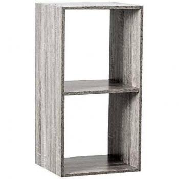 Estantería Gris Teo 2 compartimentos - Estantería diseño - Estantería almacenamiento con 2 estantes