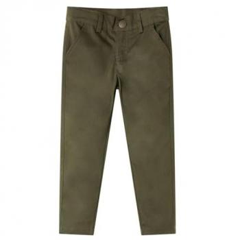 Pantalón Infantil Caqui 140 con Cinturilla Elástica y Bolsillos con Cremallera