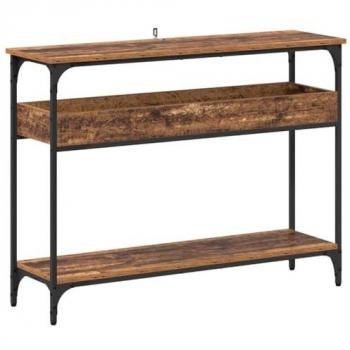 Mesa Consola Madera Vieja 100 x 29 x 75 cm con Estante Incluido, Madera Contrachapada