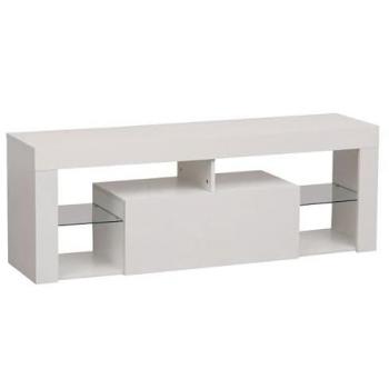 Mueble TV Daryl Blanco con Tira LED y 4 Estantes