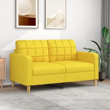 Sofá de 2 plazas 140 cm Tejido amarillo claro