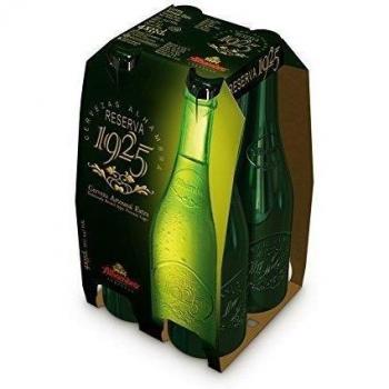 Alhambra - Reserva 1925 Cerveza Dorada Lager, 5.4% Volumen de Alcohol - Pack de 4 x 33 cl