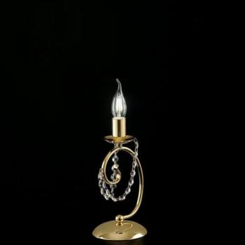 Lámpara de mesita de noche Bonetti Illumina en hierro dorado con pedrería, altura 27 cm