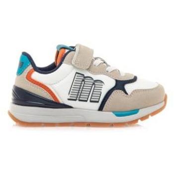 Mustang 48983V Zapatilla Deportiva para Niño en Blanco, Marino y Beige con Piso Grueso y Cierre con Cordones