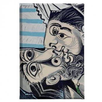 Impresión sobre Lienzo El Beso de Picasso, Poliéster, Madera, Multicolor, 60x3x90 cm