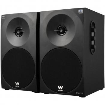 Woxter Dynamic Line 410 BT – Altavoces estéreo 2.0 150W de potencia,BLUETOOTH, Madera, Woofer de 4 pulgadas, 2 Tweeter, 3.5 mm, RCA, Control volumen, agudos, graves, Bookself Speakers, color Negro