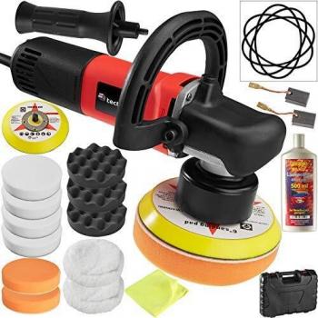 TecTake Máquina de pulir excéntrico pulidora limpieza + XXL accesorios 16 set