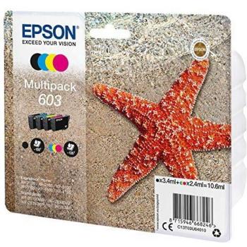 Epson Multipack 4 Colores 603 | Tinta Original | Cartuchos para: Expression XP-2100, XP-2105, XP-3100, XP-3105, XP-4100, XP-4105 y Workforce WF-2810, WF-2830, WF-2835, WF-2850