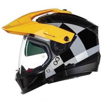 Casco Moto Crossover Nolan N70-2 X Ruvido Negro-Gris-Amarillo Talla L