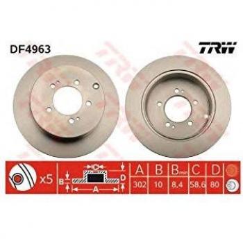 Disco de freno TRW DF4963, completo, 1 pieza