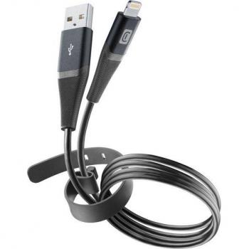 Cable USB 3.0 de Datos CellularLine Belt, 1.2 m, Negro con Conector Apple Lightning