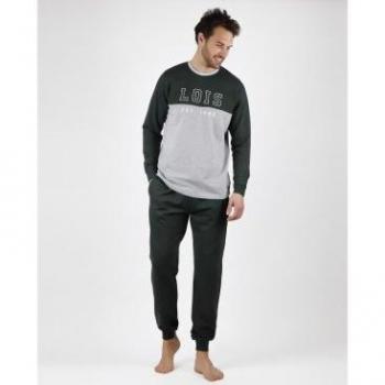 Pijama de Manga Larga Lois Jeans para Hombre con Estampado Record