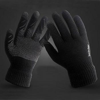 Forfar Guantes de invierno suaves Pantalla táctil Los mensajes de texto Full Finger capacitiva caliente Accesorios de punto Lana Hombres Mujeres