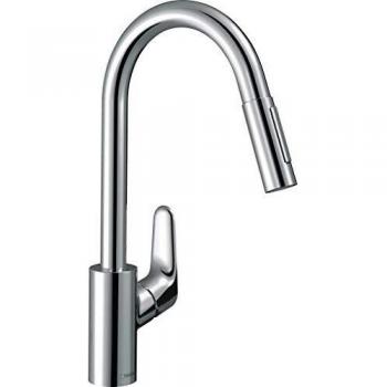 Hansgrohe 31815000 Focus grifo de cocina con ducha extraíble, cromo