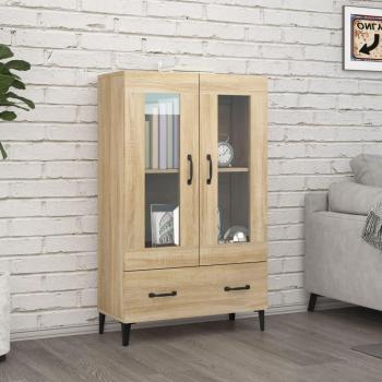 Aparador de madera contrachapada roble Sonoma 70x31x115 cm, Mueble de Almacenaje de Salón, Buffet para salón Moderno, Armario Auxiliar, Armario de Almacenamiento