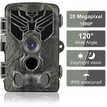 DIGITNOW! 20MP Cámaras de Caza 1080P FHD Impermeable,Gran Angular de 120° y 44pcs IR LED Infrarrojo Visión Nocturna con hasta 80FT/25m,Sendero Juego Camera, Cazar Vigilancia de la Fauna
