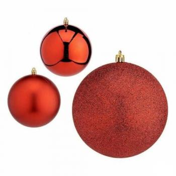 Set de Bolas de Navidad Rojo Plástico Ø 12 cm (6 Unidades)