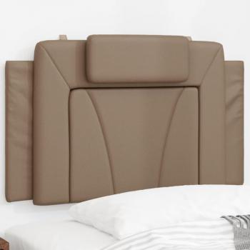 Cabecero de cama acolchado en cuero sintético capuchino 90 cm