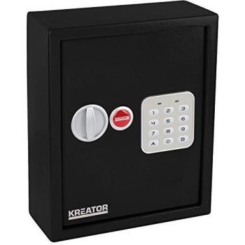 Caja Fuerte Electrónica Kreator 365x300x125 mm - Almacenamiento Seguro con 2 Llaves - Color Gris