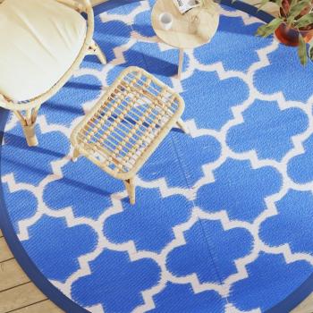 Alfombra exterior azul Ø 200 cm en PP