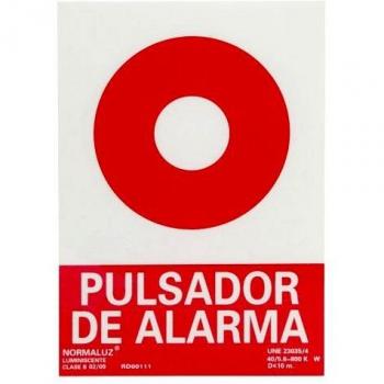 Cartel/Señal Fluorescente Pulsador Alarma 30x21 cm.