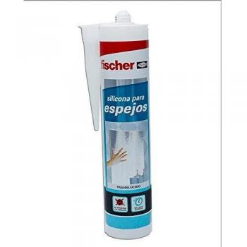 fischer - silicona transparente Espejos para pegar y sellar juntas y espejos de pared, máxima adherencia, fácil aplicación, secadp rápido, no mancha