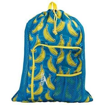 Speedo Deluxe Ventilator Mesh Bag Mochila de Malla, Unisex, Azul/Amarillo, Talla única